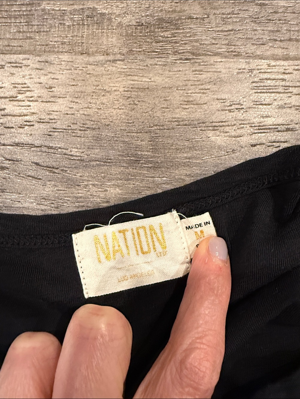 Nation LTD Demi Henley Top Size M Black Elbow Sleeve - Picture 6 of 11